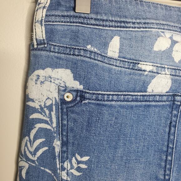 Pilcro Anthropologie Slim Boyfriend Crop Floral Motif Jeans Women's Size 27 - Picture 11 of 14